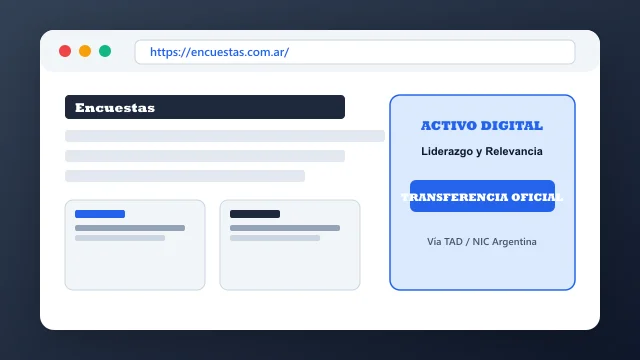 Ecosistema digital, branding y proceso de cesión registral formal de encuestas.com.ar